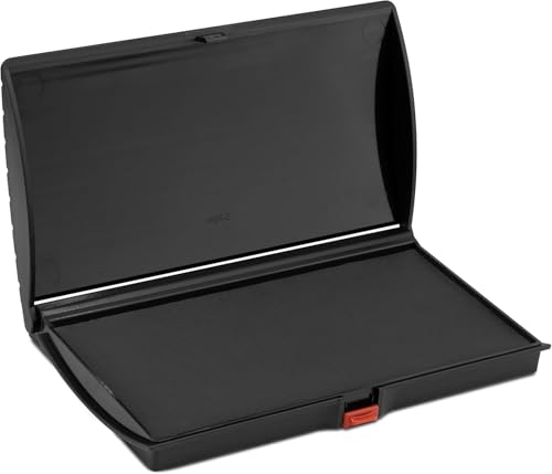 Large Premium Black Ink Stamp Pad - 3" by 6" - Quality Felt Pad - Case with Closing snap - color: Black, size: 3" x 6"