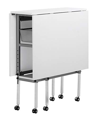 Studio Designs Sew Ready Hobby and Cutting Craft Desk Table with Storage Drawers - color: Silver/White