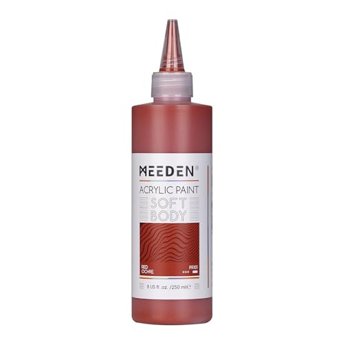 MEEDEN Red Ochre Acrylic Paint: Matte Finish 250ml/8.45oz Soft Body Bulk Acrylic Colors in Matte Finish - Fluid Flow Art Paints for Artists Canvas Painting - color: Red Ochre