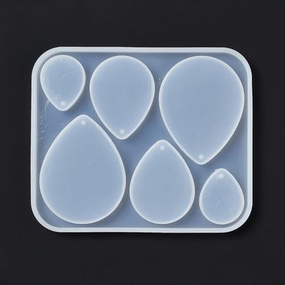 1PC Teardrop Pendant Silicone Molds Resin Epoxy Casting Molds for Earring Necklace Keychain Charms Pendants Jewelry Making DIY Gem Cabochon Craft Supplies White 109x90x5.5mm - color: White-10