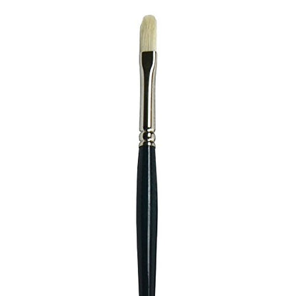 Princeton Ashley Natural Bristle Paint Brush for Oil and Acrylic, Series 5200, Filbert, Size 2 - size: Size 2