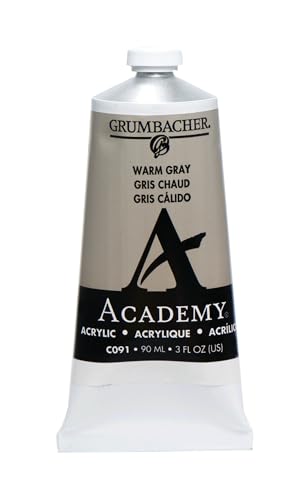 Grumbacher Academy Acrylic, 90ml Tube, Warm Gray - color: Warm Gray, size: 3 Fl Oz (Pack of 1)