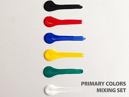milo Acrylic Paint Set of 6 Colors | 4 oz Bottles | Student Primary Colors Acrylics Painting Pack | Made in the USA | Non-Toxic Art & Craft Paints for Artists & Hobby Painters - style: Primary Set 6 x 4 oz