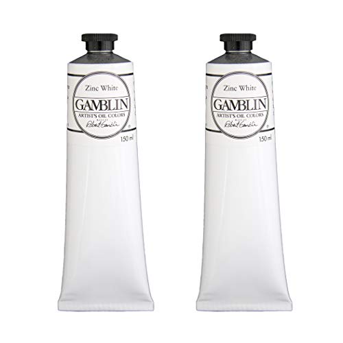 Gamblin Artist Oil Paint Set For Professionals - Zinc White - 150ml Tube - 2 Pack - color: Zinc White, size: 5.05 Fl Oz (Pack of 2)