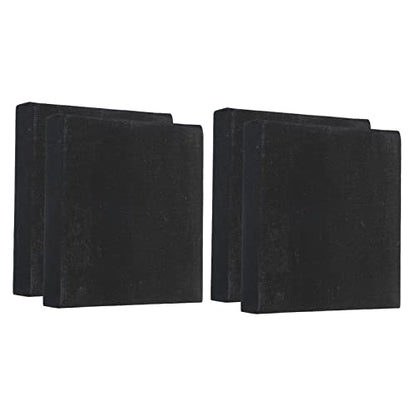 PATIKIL Paint Canvases Panel for Painting, 4 Pack 4x4 Inch Square Wood Frame Stretched Blank Art Board Panels for Acrylic, Oil, Tempera Painting, Black - size: 4x4 Inch