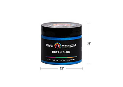 Eye Candy Pigments Premium Blue Mica Powder - Ocean Blue (50gr) - for Epoxy, Resin, Soap, Paint, Woodworking, Acrylic Pouring, Bath Bombs, Fishing Lures - DIY Arts and Crafts Additive - color: Ocean Blue