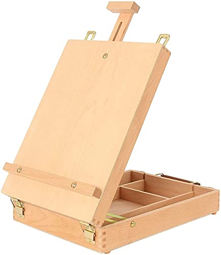 Wooden Table Box Easel and Portable Wooden Artist Easels Storage Case for Drawing Sketching Student Adults Kids Pain
