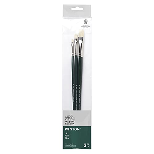 Winsor & Newton Winton Oil Brush, Long Handle, 3 pack, #1 - style: #1 - Short Handle