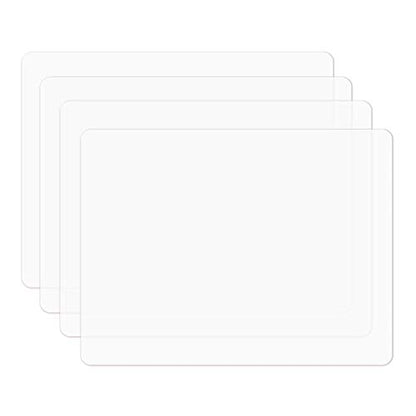 Silicone Placemats, Food-Grade Non-Slip Waterproof, Dining, Stain Resistant, Countertop Protector, Kitchen Counter Mat, Heat Resistant, Baking mat Dishwasher Safe (15.7x11.8Inch-4pack, Translucent) - color: Translucent, size: 15.7x11.8Inch-4pack