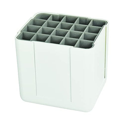 Deflecto Interlocking Marker Organizer, Desk and Craft Organizer, Stores up to 20 Markers, White, 4 1/4"W x 4"H x 4 3/8"D (29123CR)