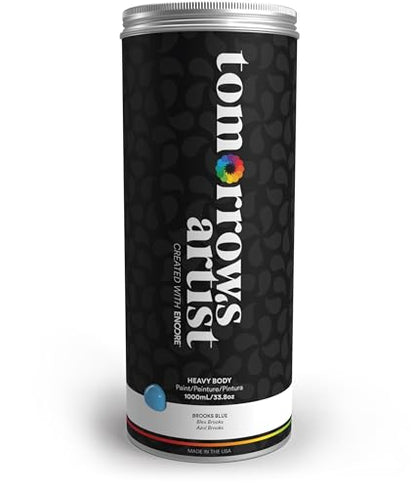 TA: Brooks Blue, Heavy Body Eco-Friendly Acrylic Art Paint 1000ml/33.81oz jar - color: Brooks Blue, size: 34 Fl Oz (Pack of 1)