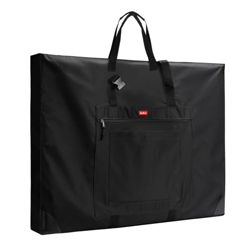 Nicpro Large Size Art Portfolio Case, Artist Portfolio Tote Bag with Leather Corners & Side Widening, Waterproof Storage Portfolio Folder with 3 Pockets for 20'' x 26'' Poster Canvas Sketching Drawing - size: 20 x 26 inches