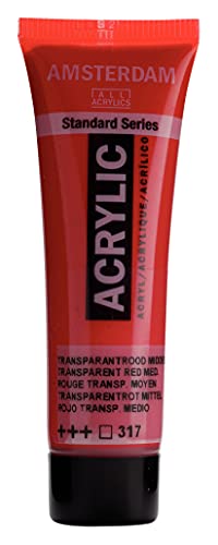 Amsterdam Standard Series Acrylic Tube 20ml Transparent Red Medium 317 (17043170) - color: Transparent Red Medium, size: 1 Count (Pack of 1)