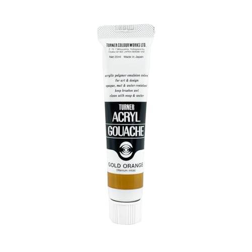 Turner Colour Works Acryl Gouache Artist Acrylic Paint - Single 20 ml Tube - Gold Orange - color: Gold Orange, size: 0.7 Fl Oz (Pack of 1)
