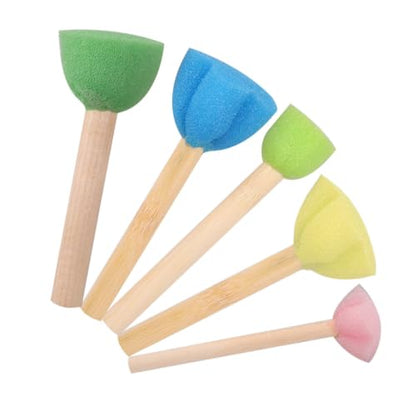 15 Pcs Foam Sponge Paint Brushes Round Flower Paint Sponges Assorted Size Foam Paint Brushes with Wooden Handles Craft Painting Tools for Artists DIY Projects