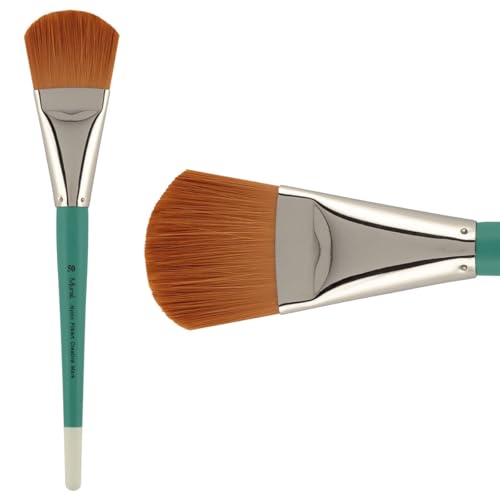Creative Mark Art Supplies Large Mural Synthetic Golden Taklon Paint Brush - Filbert #50 - Artist Supplies for Acrylics, Watercolors, and Oils - Durable, Resilient, Seamless Ferrules - color: Filbert, size: 50