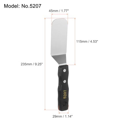 HARFINGTON No.5207 Painting Palette Knife Stainless Steel Flat Large Spatula Pallet Knife Metal Scraper with Wood Handle for Oil Acrylic Paint Canvas Color Mixing Spreading