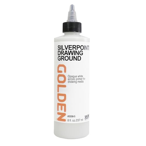 GOLDEN Silverpoint Drawing Ground, 8 fl. oz. Bottle, Professional Acrylic Ground, Opaque