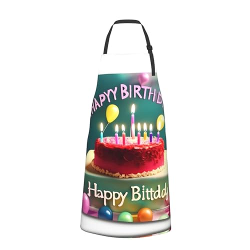 Cartoon heart sun Heavy Duty Waterproof Apron with Pockets for AdultsResistant Grilling, Gardening, Painting - color: Happy Birthday Beautiful
