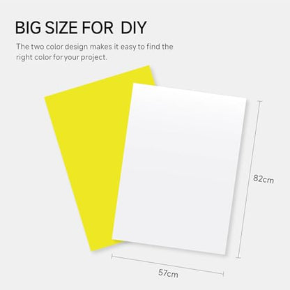 KEARING 32"x22" Fabric Tracing Paper - Yellow & White Pattern Transfer | Large dressmakers carbon paper sheets for sewing and embroidery. Washable water-soluble marking lines for dark & light fabric