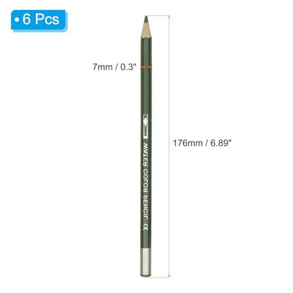 PATIKIL Watercolor Pencil, 6Pcs Water Soluble Pencils for Blending, Coloring, Sketch Drawing, Painting, Olive Green - color: Olive Green