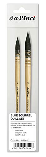 da Vinci Brushes Petit Gris Series 418 2 Pack Sizes 2 and 3 Artist Brush Set, Black 2 - style: 2 Pack Petit Gris Quill Set #2