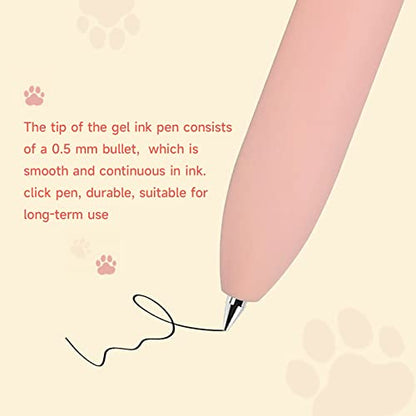 UIXJODO Cat Pens, 8 Pcs 0.5mm Cute Kawaii Black Ink Fine Point Smooth Writing, High-End Series Cat's Tail Retractable for Journaling Note Taking - color: 8 Pcs Cat