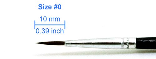 50 Pcs Pack of Synthetic Fine Detail Paint Brushes Set for Miniature, Scale Model, Art Painting in Acrylic, Oil, Watercolor - Pointed Round (Size #0 Medium) - size: Size #0 (Medium)
