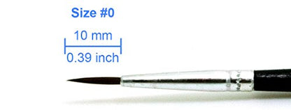50 Pcs Pack of Synthetic Fine Detail Paint Brushes Set for Miniature, Scale Model, Art Painting in Acrylic, Oil, Watercolor - Pointed Round (Size #0 Medium) - size: Size #0 (Medium)