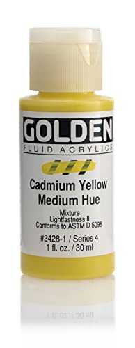 Golden Fluid Acrylics - Cadmium Yellow Medium Hue - 1 oz Bottle