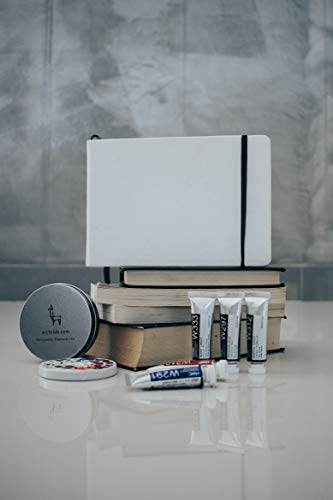ETCHR Mixed Media Sketchbook for Drawing and Painting I A5 5.8x8.3 in Cold Press Textured 100 Percent Cotton Sketch Watercolor Paper I Vegan Friendly I 52 Pages Landscape Format I Customizable Cover