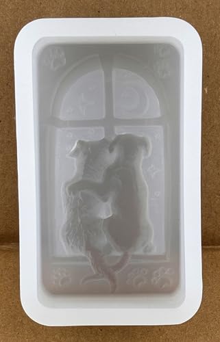 Dogs in Love Silicone Mold for SOAP Making Candle Plaster Clay
