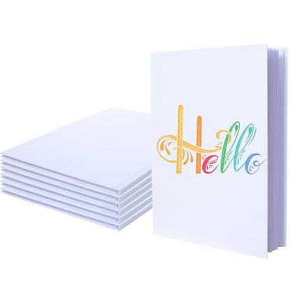 6 Pack Hardcover Blank Book,6x8 Inch Unlined Sketchbook Journal - 18 Sheets/36 Pages Each, Bulk Pack of White Hardcover Blank Books for Writing, Drawing Make Your Own Book, Multi-Purpose for Students & Adults - size: 8.5x11 inch