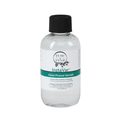 Tusc & Pine InstaVar™ Gloss Picture Varnish - Archival Quality Varnish for Oil, Alkyd, and Acrylic Artists - 3.4oz Bottle - size: 3.4oz