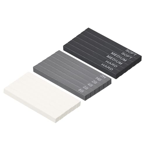 PATIKIL Compressed Charcoal Sticks Set, 3 Type Art Supplies Sketch Square Stick for Artist Drawing Sketching Shading Painting, Black White