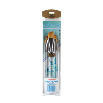 Aqualon Royal & Langnickel Filbert & Angular Artist Brush Set, 5-piece