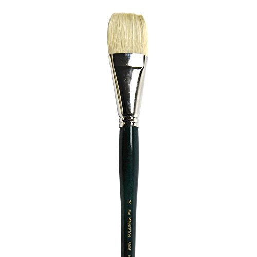 Princeton Ashley Flat Brush, Natural, Long Handle, Size 16, 1 Count - color: Blue Green Flat, size: Size 16