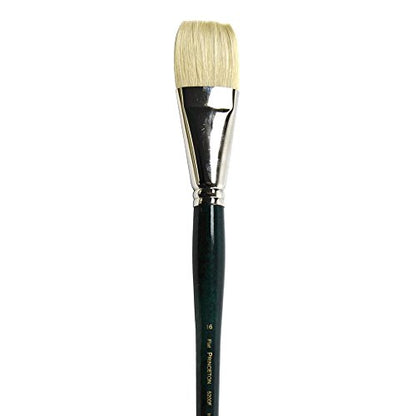Princeton Ashley Flat Brush, Natural, Long Handle, Size 16, 1 Count - color: Blue Green Flat, size: Size 16