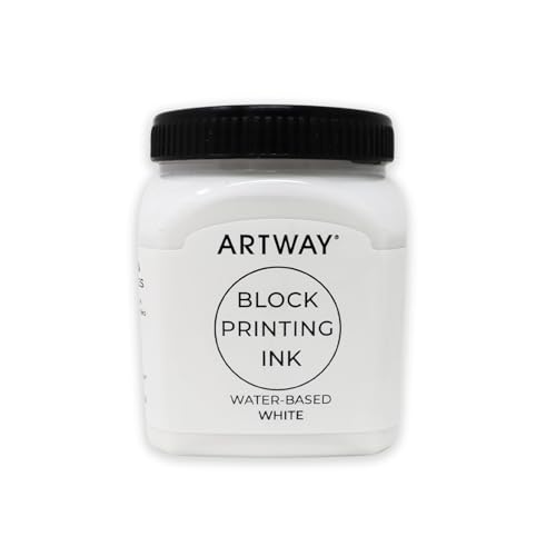 Artway Premium Block Printing Ink - 250ml - White - Ideal for Relief, Block and Lino Printmaking - color: White