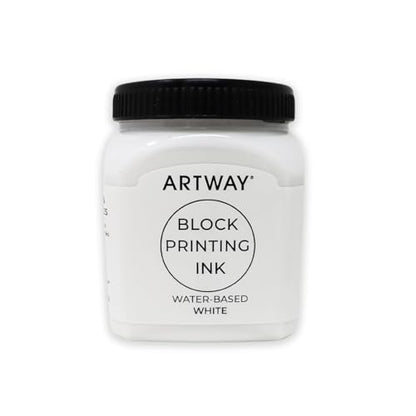 Artway Premium Block Printing Ink - 250ml - White - Ideal for Relief, Block and Lino Printmaking - color: White
