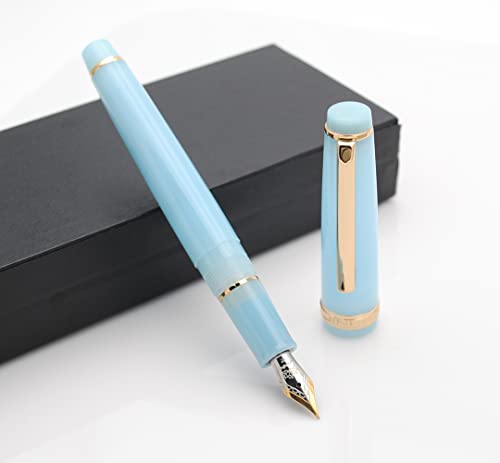 JINHAO 82 Fountain Pen with Gold Clip (F Nib 0.5mm, Transparent Sky Blue) - color: Transparent Sky Blue