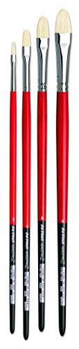 da Vinci Brushes 5423 Maestro 2 Hog Bristle Filbert (Sizes 2,4,6,8) Artist Brush Set, Black 4 - style: Maestro 2 Hog Bristle Filbert Test Set