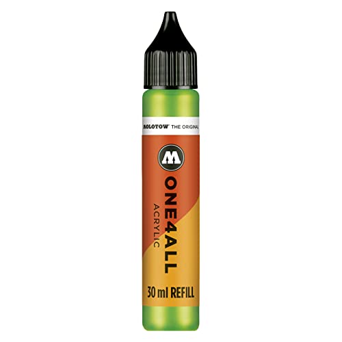 MOLOTOW ONE4ALL Acrylic Paint Refill, For Molotow ONE4ALL Paint Marker, Neon Green Fluorescent, 30ml Bottle, 1 Each (693.219) - color: Neon Green Fluorescent, size: 1 Count (Pack of 1)