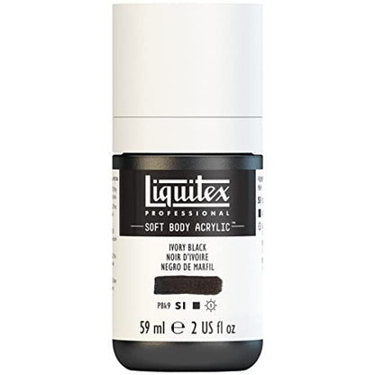 Liquitex Professional Soft Body Acrylic Paint, 59ml (2-oz) Bottle, Ivory Black - color: Ivory Black, style: 2-oz Bottle