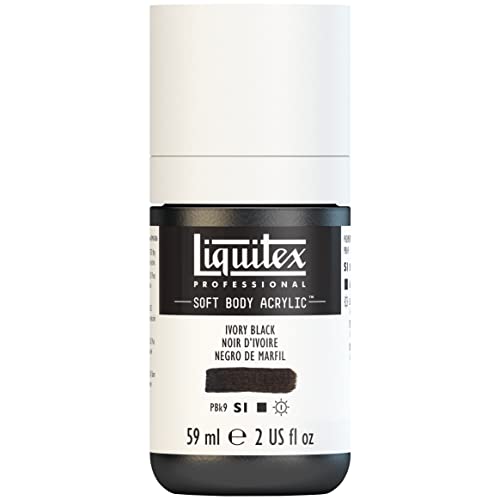 Liquitex Professional Soft Body Acrylic Paint, 59ml (2-oz) Bottle, Ivory Black - color: Ivory Black, style: 2-oz Bottle