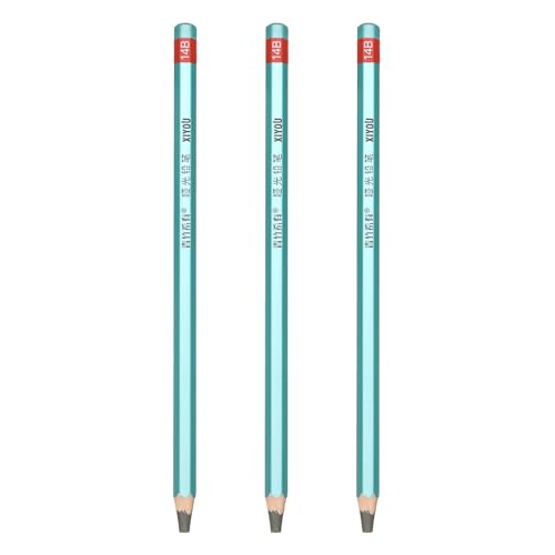 PATIKIL 14B Drawing Pencils for Sketching, Set of 3 Hexagonal Graphite Sketch Pencils Professional Sketching Art Supplies for Drawing Shading Writing Art Artists Beginners, Black - style: 14B