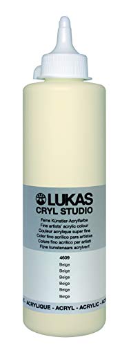 Lukas CRYL Studio Artist Acrylic Paint, Beige, 500 ml Bottle - High Pigment Acrylic Paints for Canvas Painting, Large Scale Works - Medium-Viscosity, Water-Mixable, Fast Drying - color: Beige, size: 16.91 Fl Oz (Pack of 1)