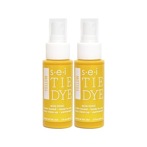S.E.I. Desert Yellow Tie Dye Spray Bottle: 2oz. Non Toxic Fabric Dye Spray, DIY Permanent Clothing Dye, Ready to Use Tie Dye Supplies - 2 Pack - color: Desert Yellow, size: 2-Ounces