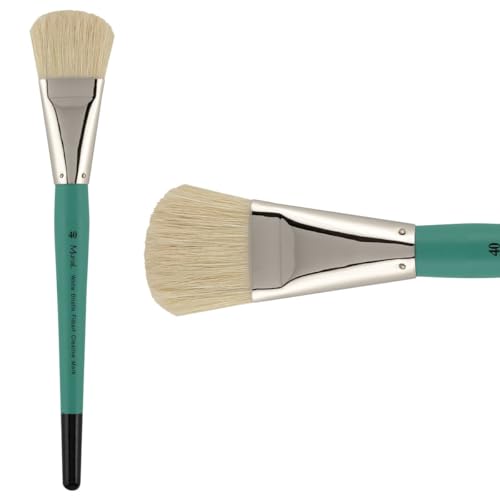 Creative Mark Art Supplies Large Mural Natural Hog Bristle Paint Brush - Filbert #40-2 Pack - Artist Supplies for Acrylics, Watercolors, and Oils - Durable, Resilient, Seamless Ferrules - color: Filbert, size: 40 - 2 Pack