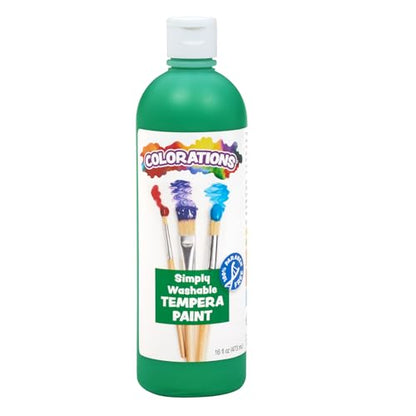 Colorations WSTGR Washable Tempera Paint, 16 fl oz, Green, Non Toxic, Vibrant, Bold, Kids Paint, Craft, Hobby, Fun, Art Supplies - color: Green